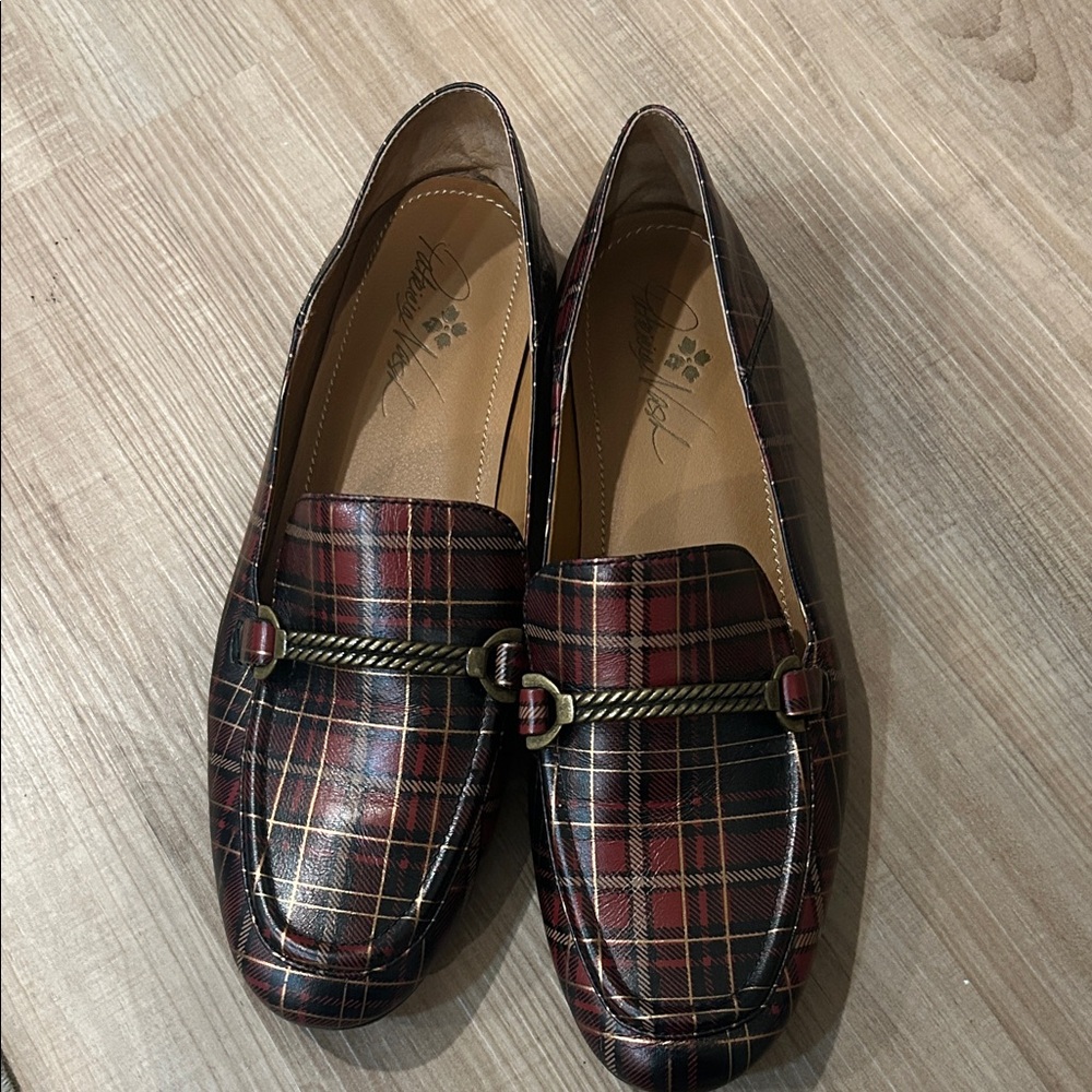 Patricia Nash Red Plaid Loafers